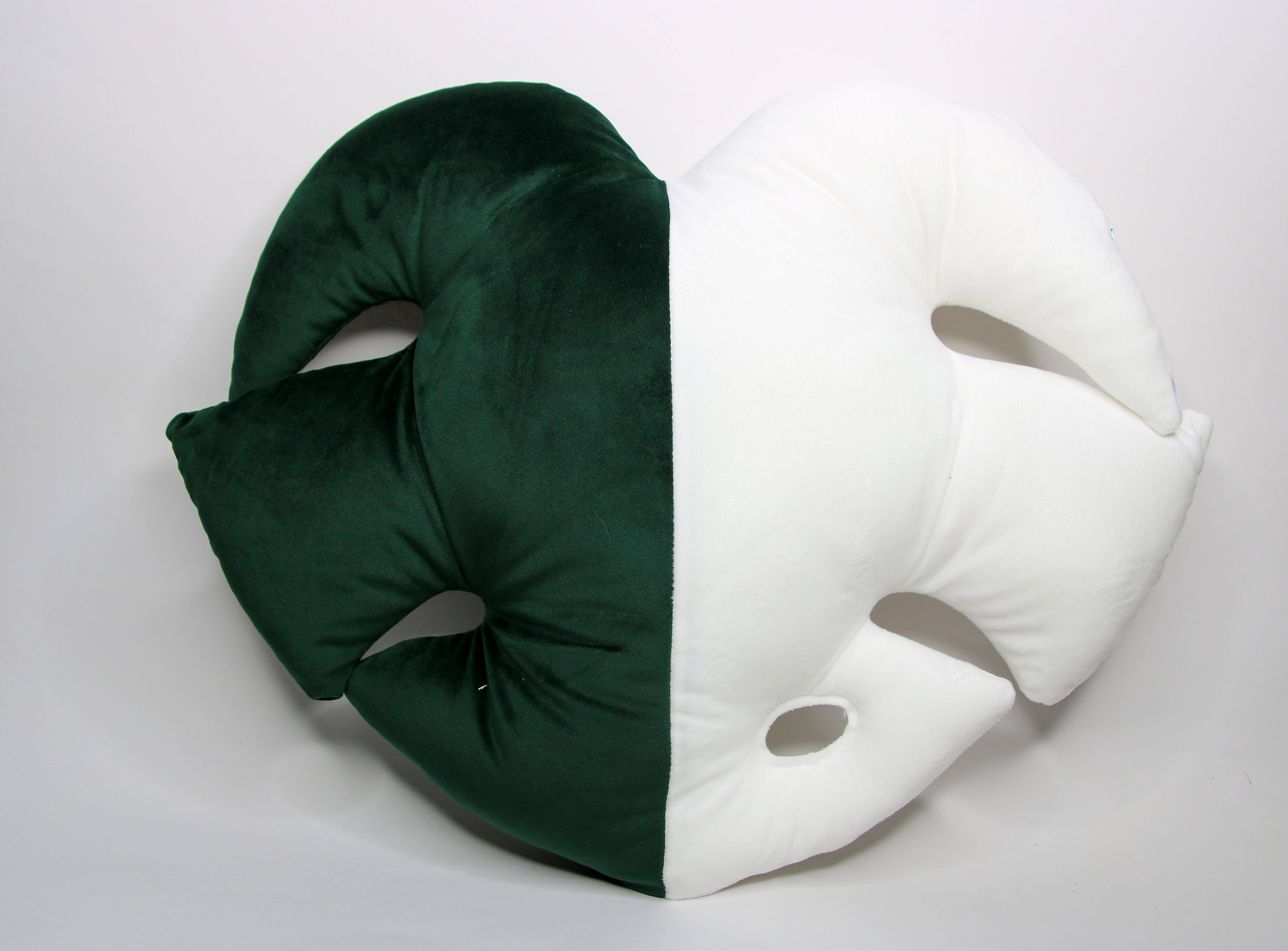 Green and White Monstera Albo Pillow for wholesale on Faire1