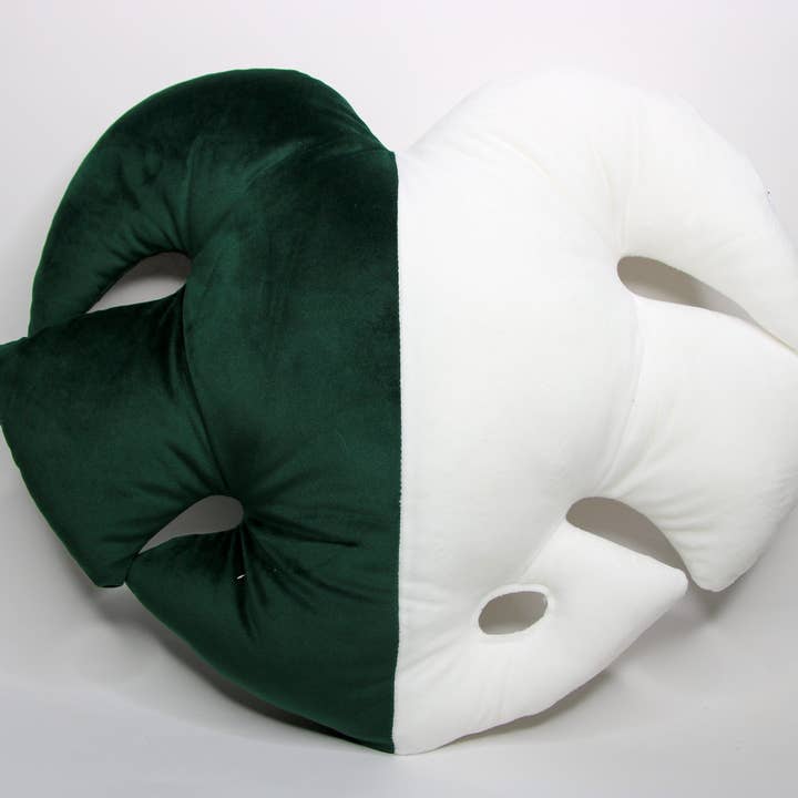 Green and White Monstera Albo Pillow for wholesale on Faire1