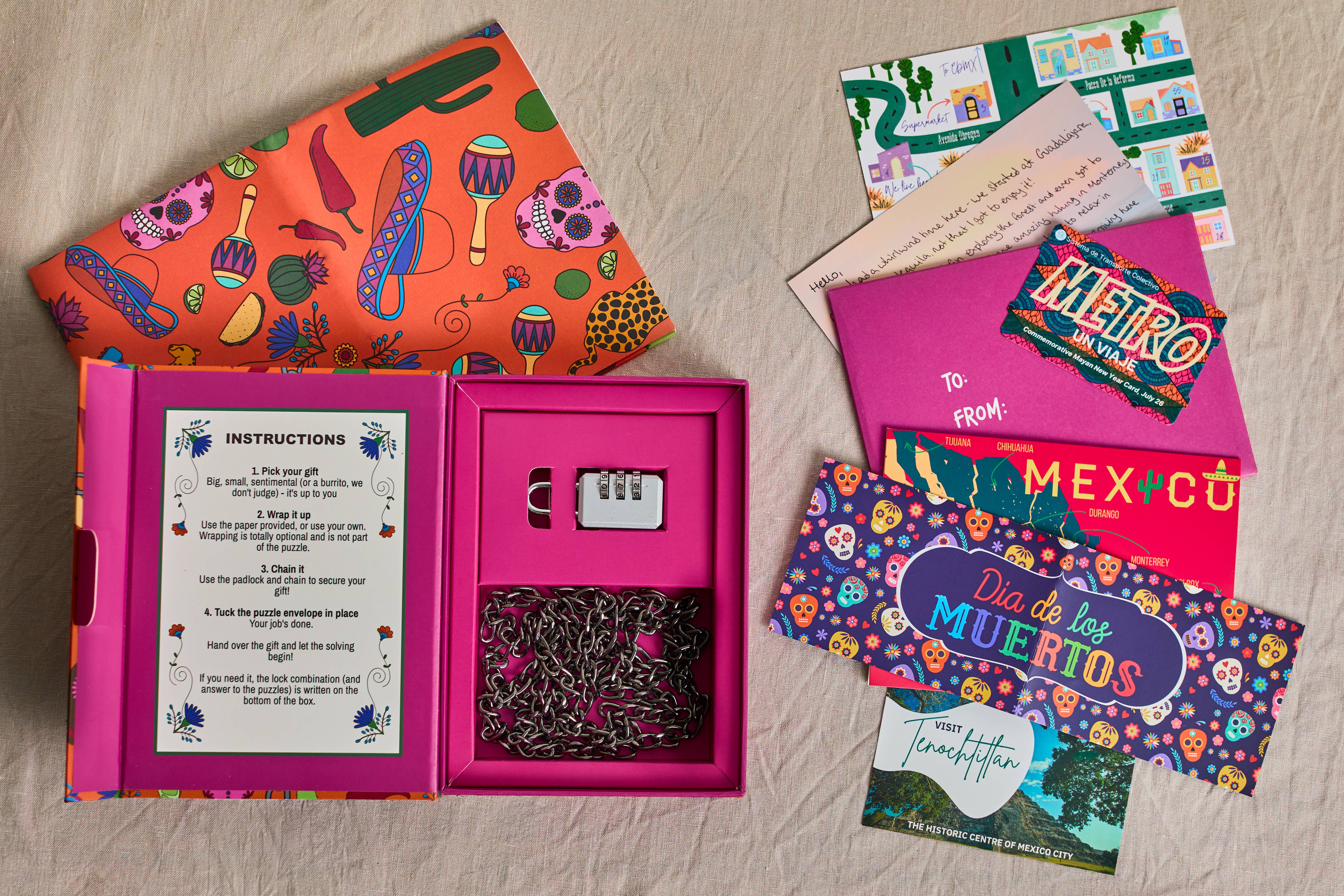 Puzzle Post Games - Wholesale Puzzle - Adult - NEW Padlock'd Mexico: An Escape Room Lock and Chain Game2