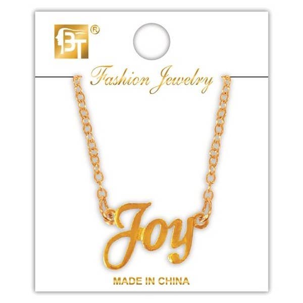 KT Supply - Wholesale Retailer Display - Jewelry - Lettering Necklace - Joy0
