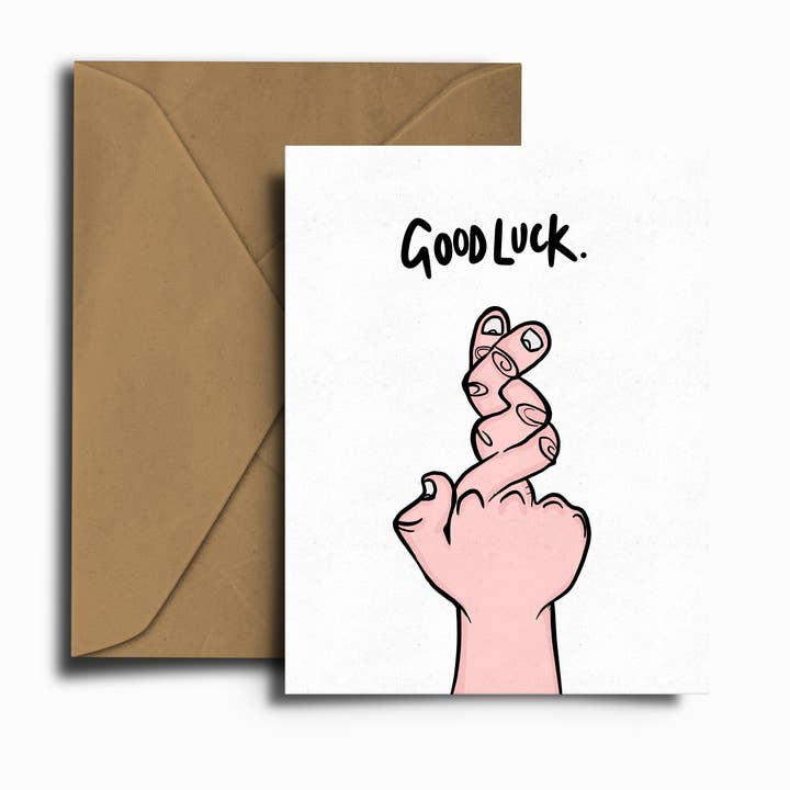 Good Luck - Tarjeta de felicitación para venta al por mayor de Dixon Does Doodles