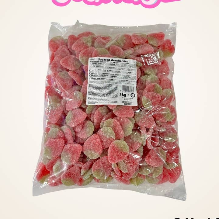 Sugared Strawberry Gummies 3 kg för wholesale av Scandyz
