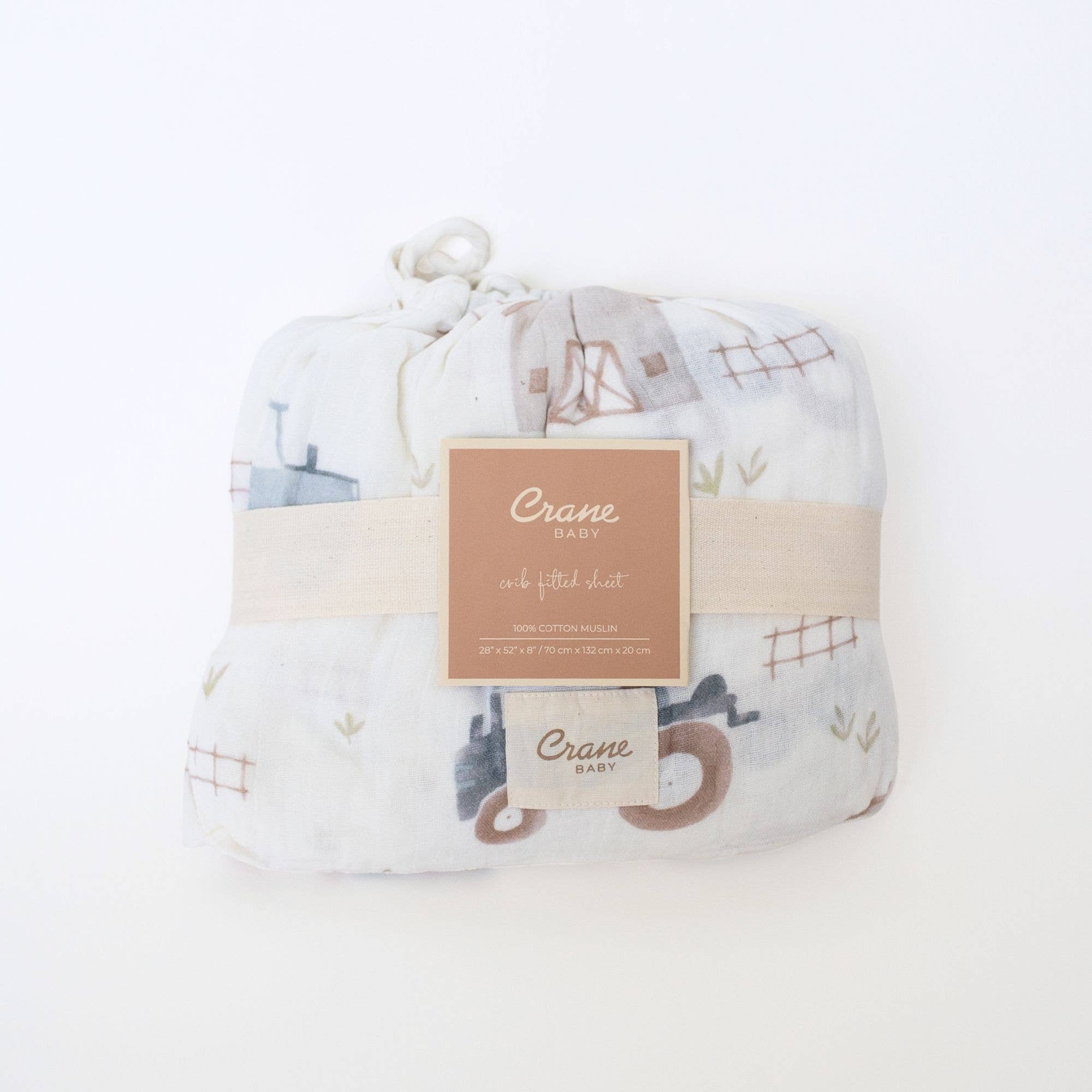 Crane Baby - Vente Drap pour berceau/lit pour bébé - Drap-housse pour lit de bébé Charlie Farmhouse Tractor6