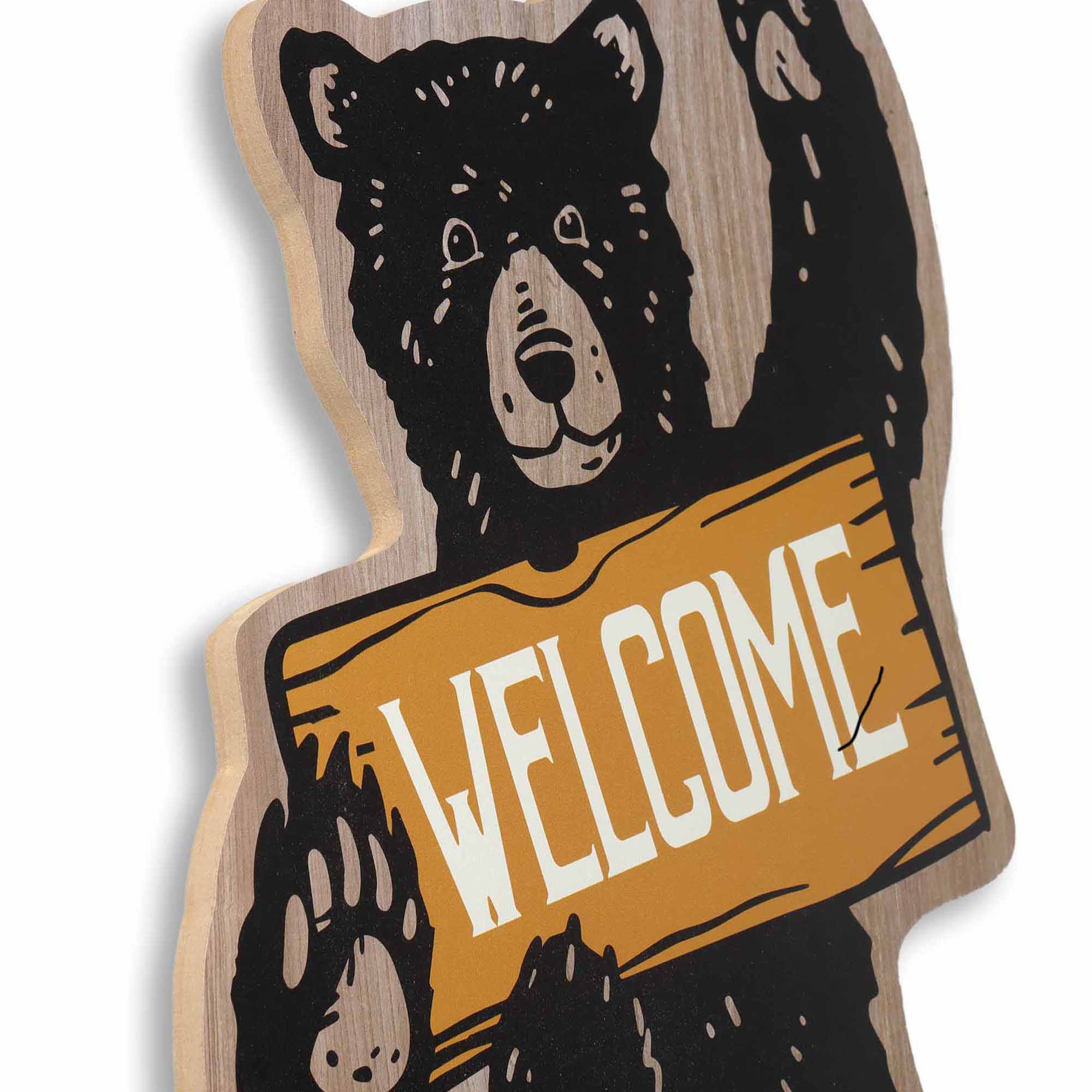 Open Road Brands, LLC - Wholesale Sign - Bears Welcome Wipe Your Paws Porch Leaner Wood Wall Decor3