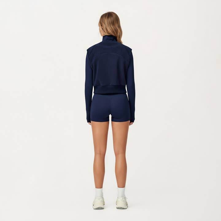 Active by Anna-Kaci - Wholesale Outerwear Vest - Women's - Cropped Zip Closure Vest with Stand Collar and Fitted Hem3