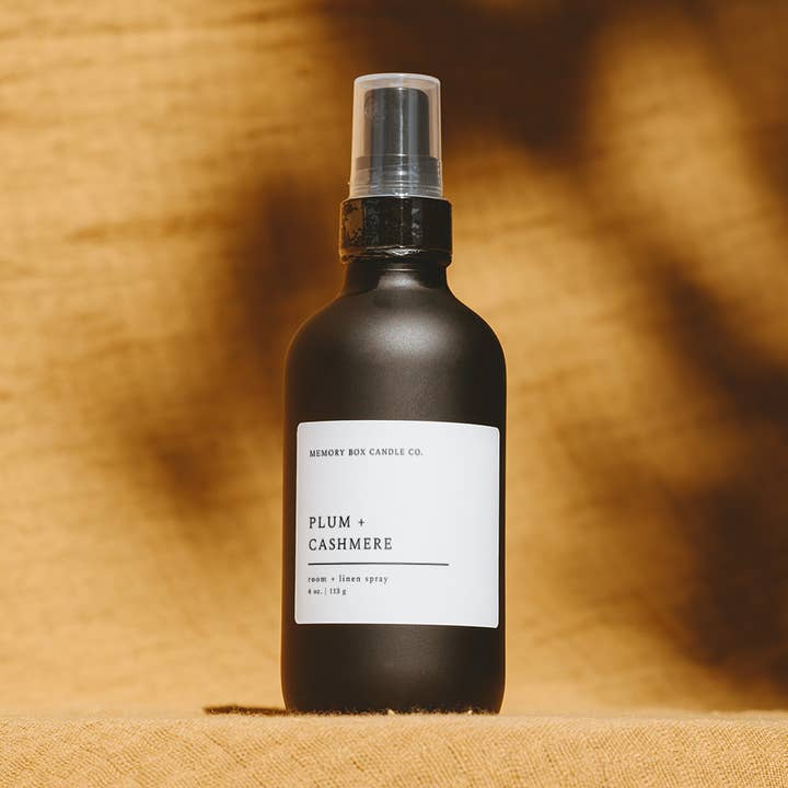 Room + Linen Spray - Plum + Cashmere for wholesale by Memory Box Candle Co.