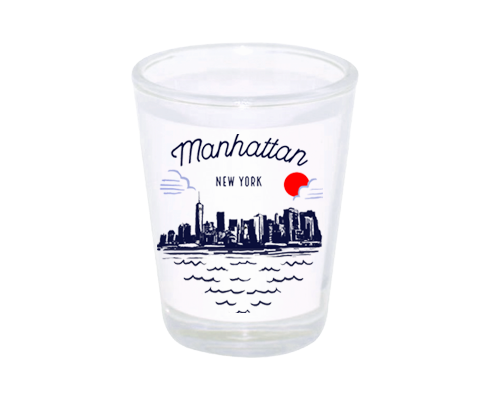 Happy Place by Lola Star - Wholesale Cocktail/Liquor Glass - Manhattan Sketch Shot Glass0