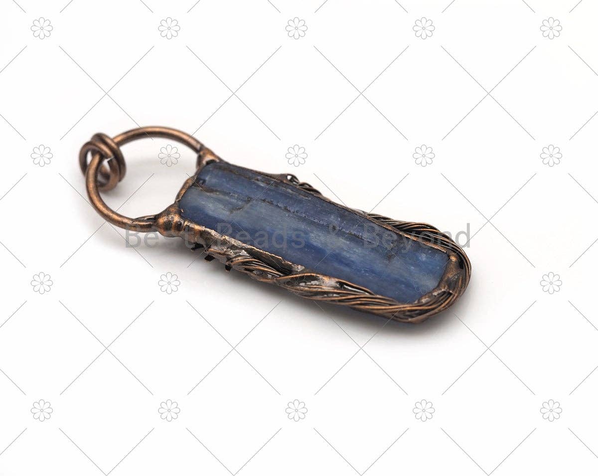 BestBeads&Beyond - Wholesale Individual Charm/Pendant - New!!! Blue Kyanite with Sunflower Pendant, Sku#YT113