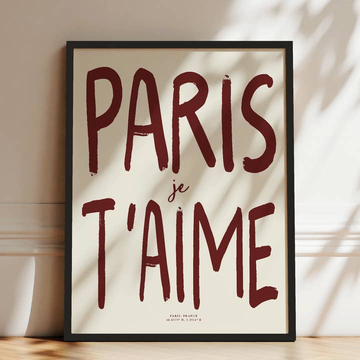 Parigi, ti amo (Paris, I Love You) Stampa Poster per la vendita all'ingrosso da parte di Seven Icons Store