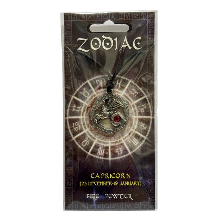 Collier Signe du Capricorne en Étain - Cadeau Astrologique (USA-DDP) pour la vente par Myth & Magik - Silver Jewellery Cavern Wholesale