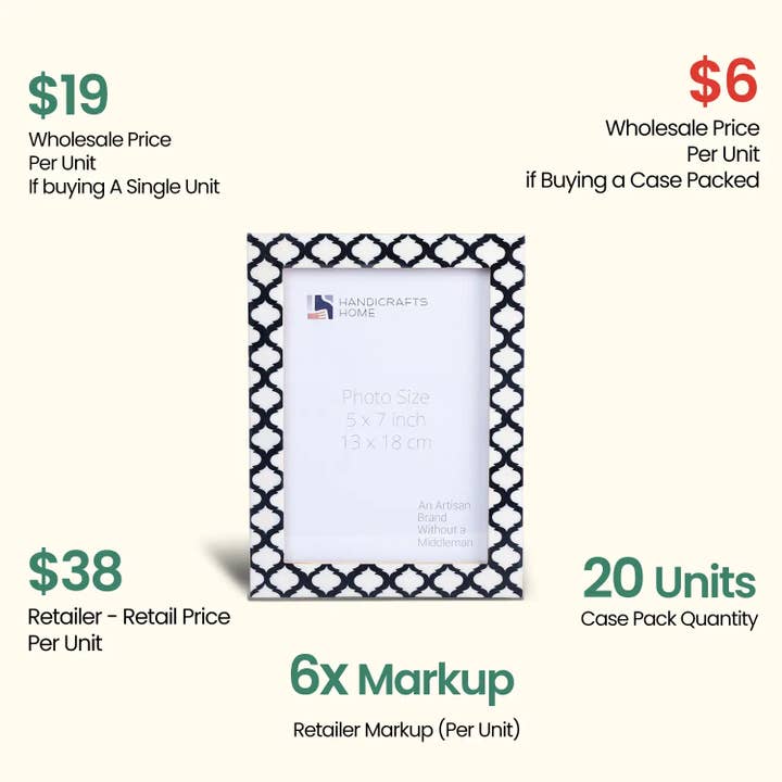 Muqeem & Brothers - Wholesale Picture Frame - Decorative Picture Frames Casablanca Negra,5x7, Pack of 201