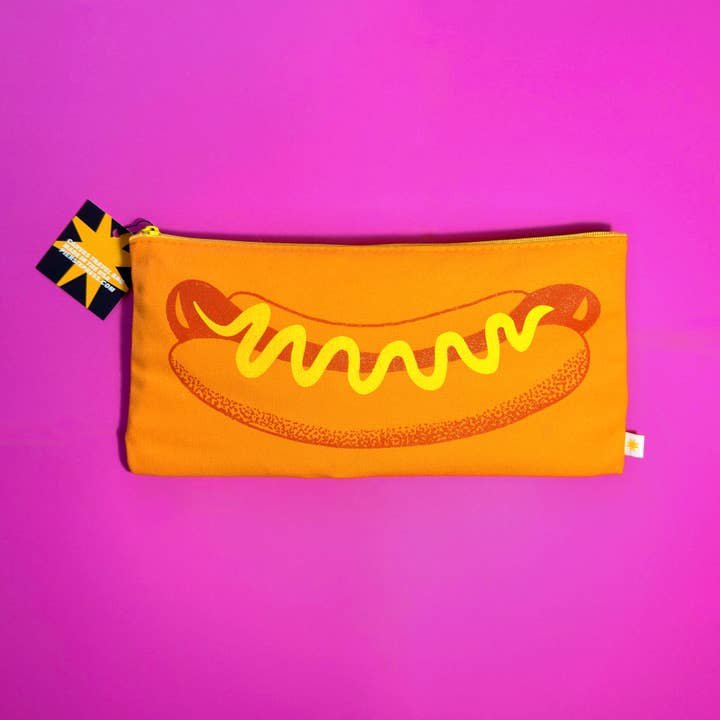 Hot Dog/Sausage Dog Canvas Travel Pouch for wholesale by Pier Six Press