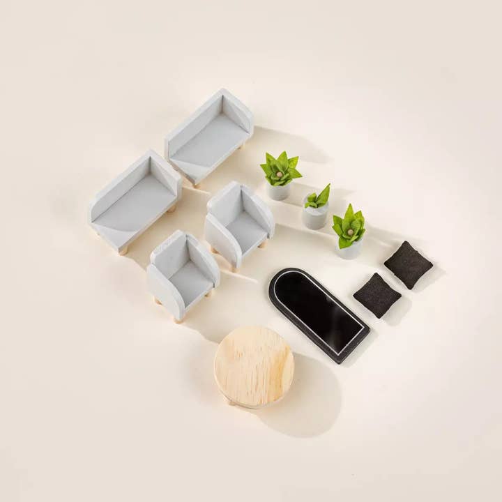 Coco Village - Wholesale Doll Accessory Kit - Kids - Wooden Doll House Living Room Furniture (10pcs)4