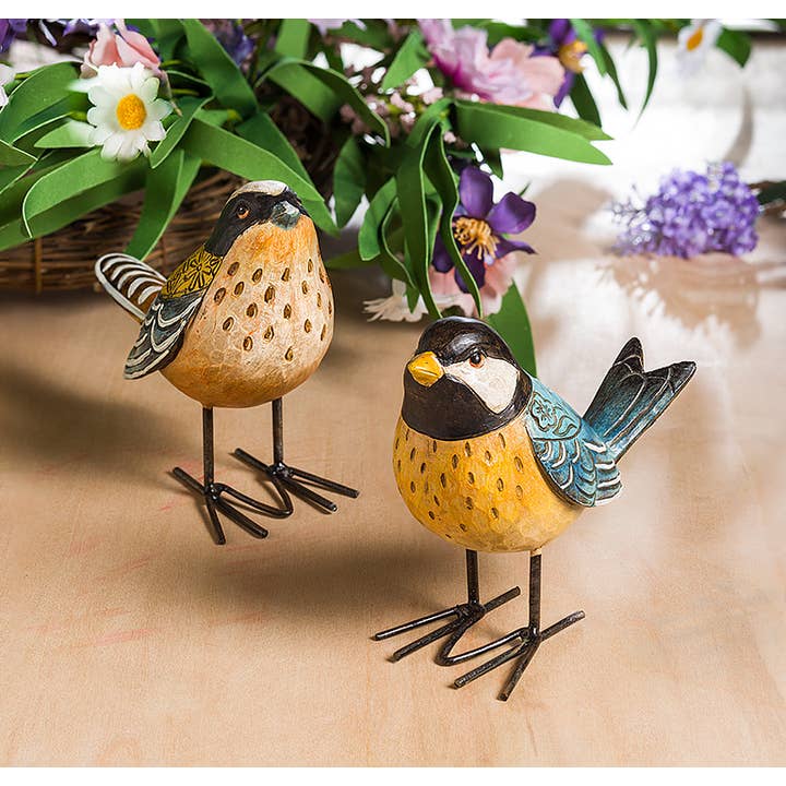 Abbott - Wholesale Sculpture - Small Folk Style Bird Sculptures - 2 Assorted