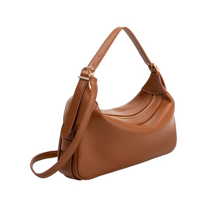 Melie Bianco - Wholesale Shoulder Bag - Women's - Nicolette Saddle Recycled Vegan Shoulder Bag1