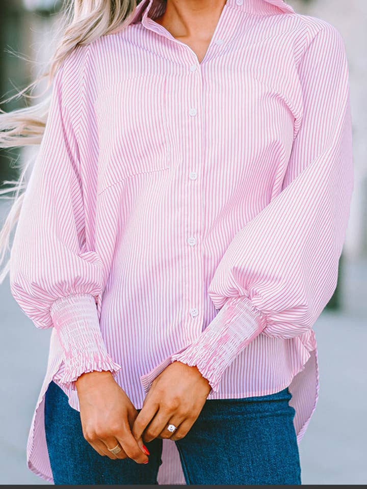 safistyle - Wholesale Button Down Shirt - Women's - Striped Button-Up Shirt8