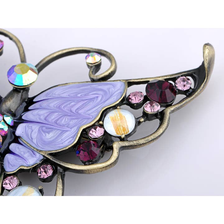 AK Brand - Wholesale Brooch - Antique Green Enamel Opal Butterfly Insect Brooch Pin11