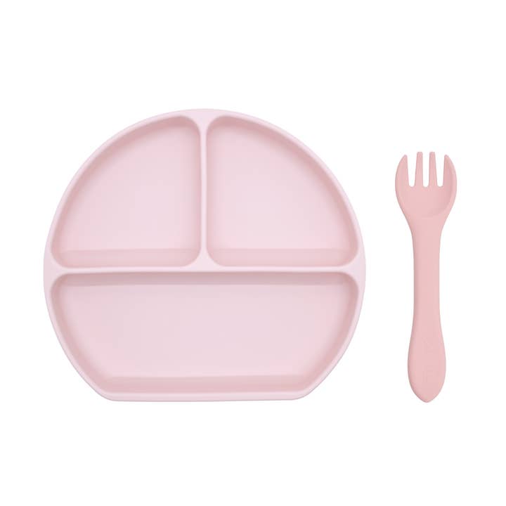 Silikone sugeplade m/gaffel (støvet lilla) for engroshandel hos Baby Vida
