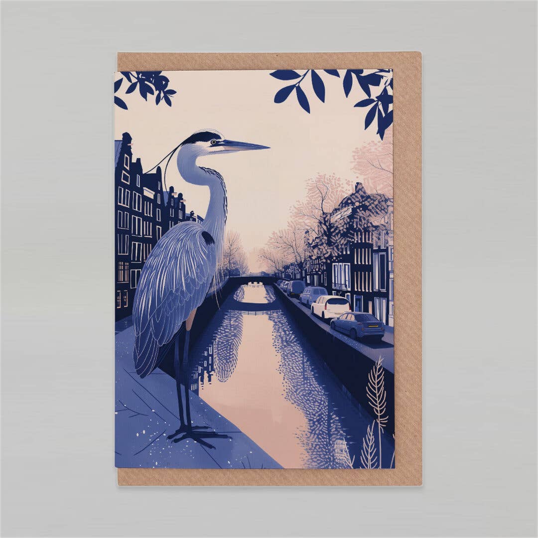 Botanopia - gifts , decor and cards for plant lovers – Großhandel Grußkarten für den Alltag – Reiher am Kanal | Alltags-Grußkarte | Niederländisch0