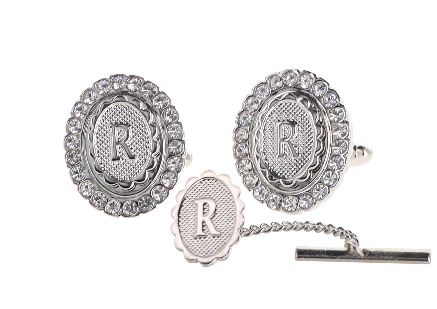 Dubal Brothers - Vendita all'ingrosso Gemelli - Gemelli e fermacravatte Vittorio Vico Bling iniziali: dalla A alla Z di Classy Cufflinks49