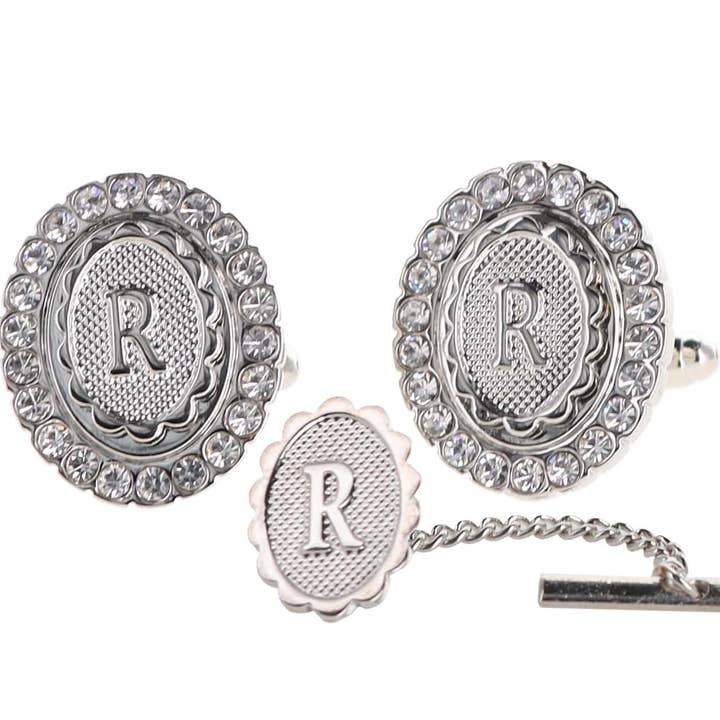 Dubal Brothers - Vendita all'ingrosso Gemelli - Gemelli e fermacravatte Vittorio Vico Bling iniziali: dalla A alla Z di Classy Cufflinks49