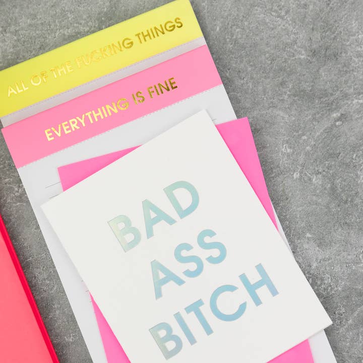 Chez Gagné - Wholesale Notepad - All Of The Fucking Things - Lined Notepad - Perforated Sheets - Bright Yellow
