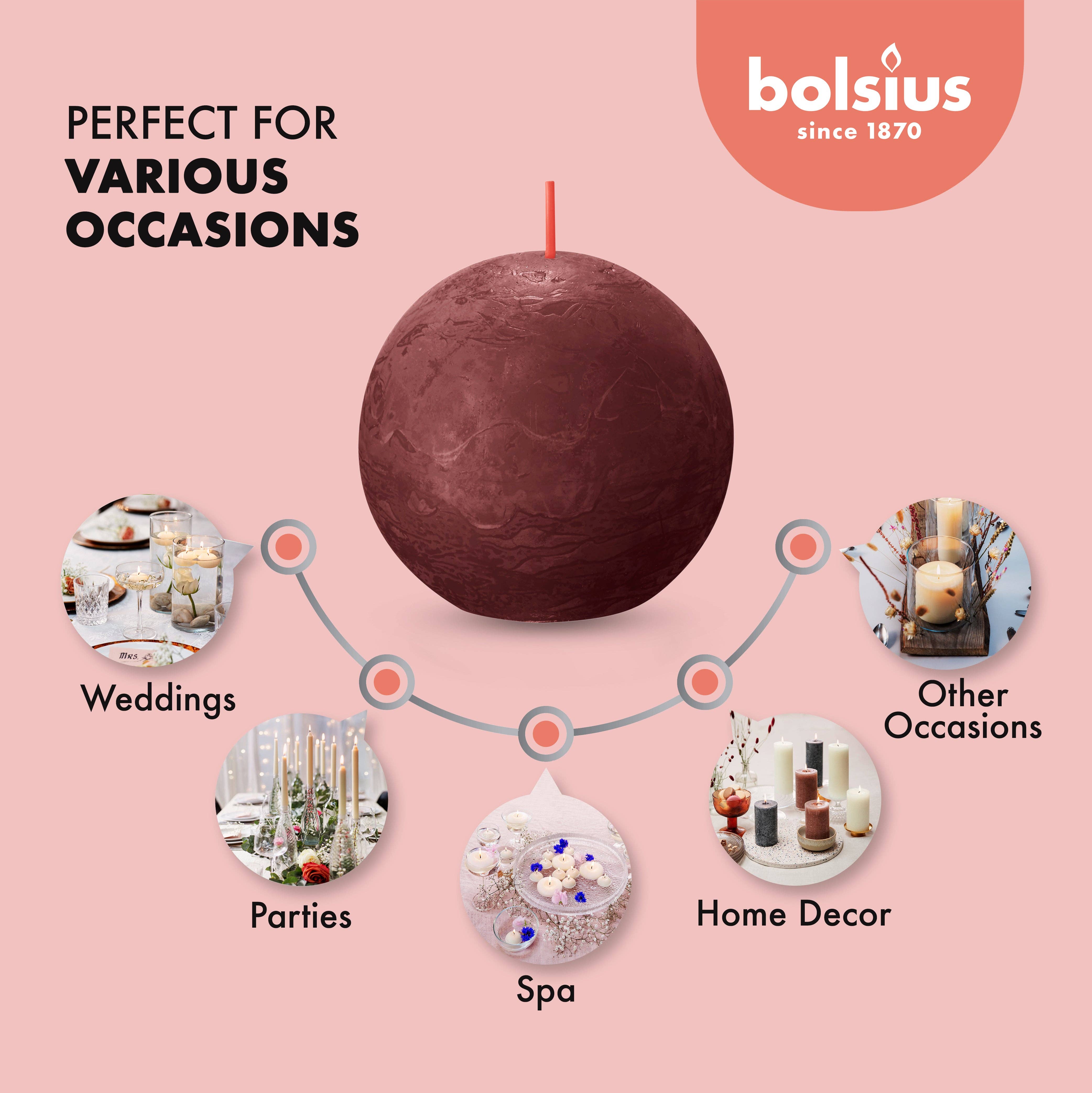 BOLSIUS – Velas de decoração por atacado – 6 Velas rústicas 3" - Inperfuted - Natural - Eco-Friendly - Cera Plant-Based - **Vendido Individualmente138