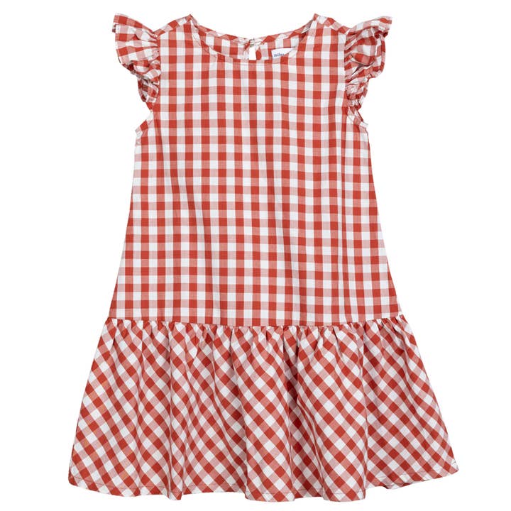 Brick Gingham Poplin Ärmlös Klänning för wholesale av Miles the Label