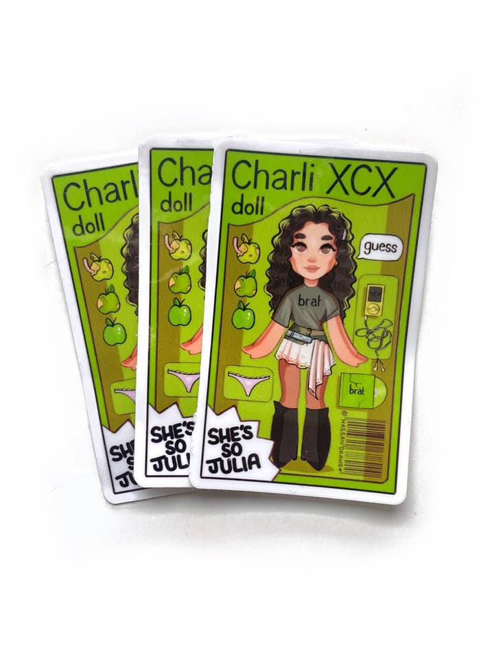 Charli Brat Pop-inspireret Dukke Tegning Klistermærke Decal Kunst for engroshandel hos Hassan Draws