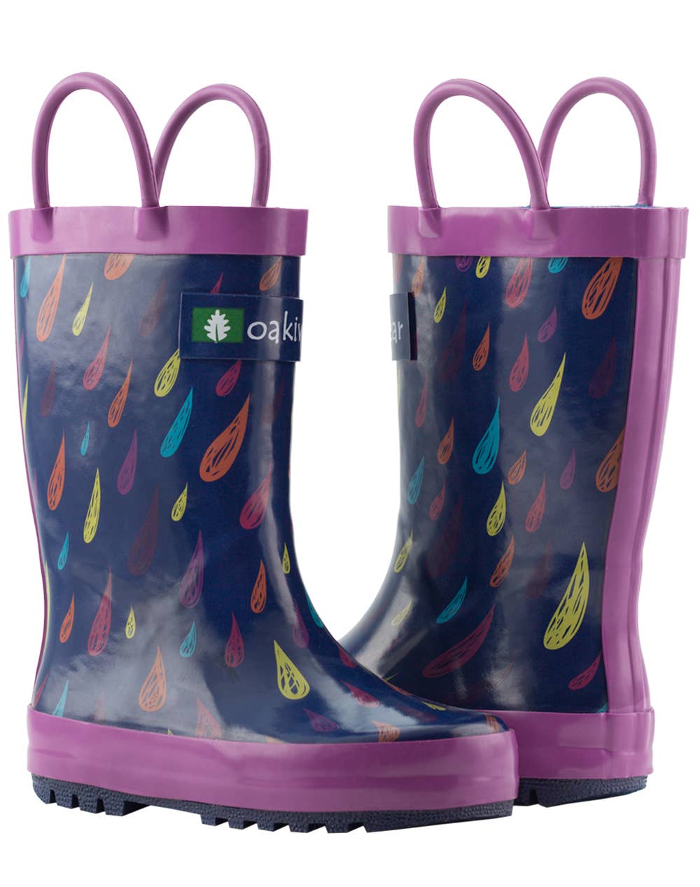 Oaki - Wholesale Rain Boots - Kids - Loop Handle Boots, Colorful Raindrops6