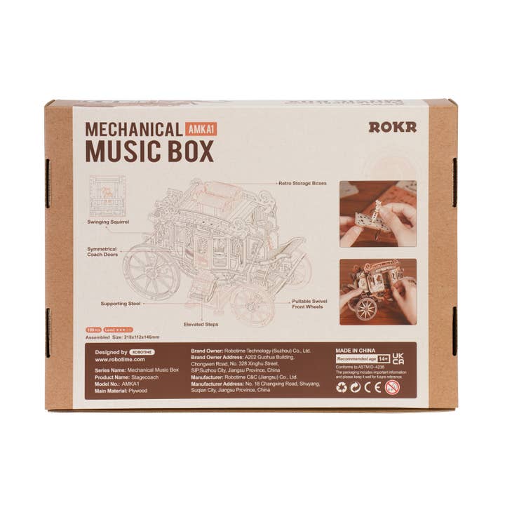 Robotime - Wholesale DIY Craft Kit - AMKA1 Stagecoach ROKR 3D Wooden Puzzles Robotime DIY Crafts7