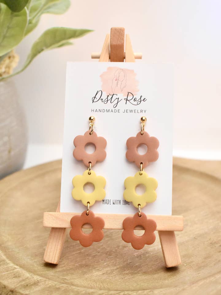 Ângulos de Flores Triplas dos anos 70 por atacado de Dusty Rose Creations