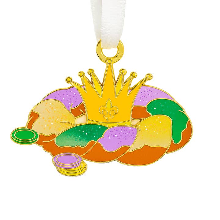 Nola Tawk - Wholesale Ornament - King Cake Enamel Ornament
