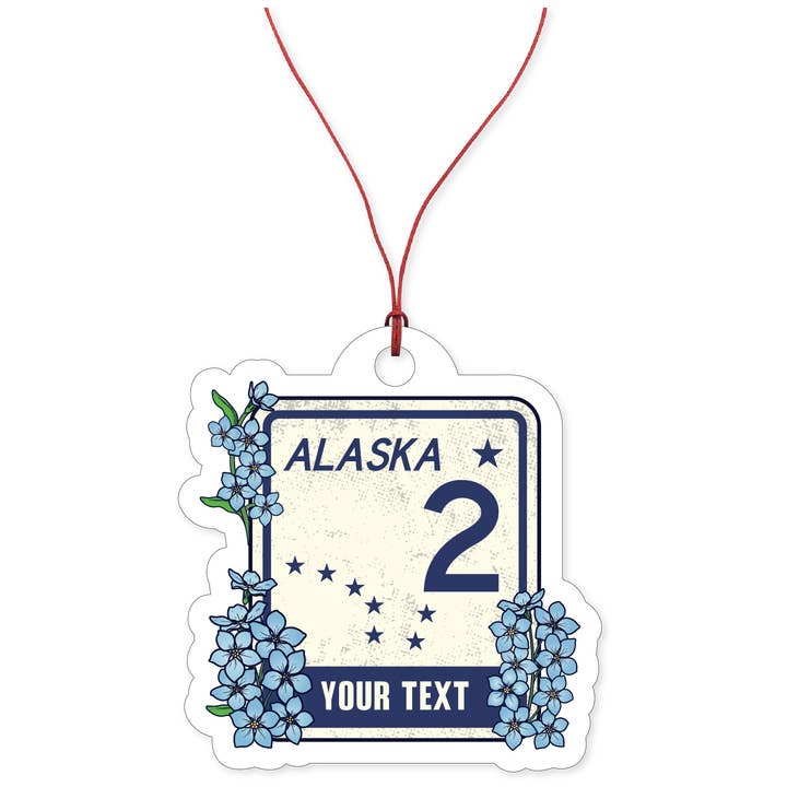 Morris Magnets - Wholesale Ornament - Ornament - Alaska Floral HWY Sign1
