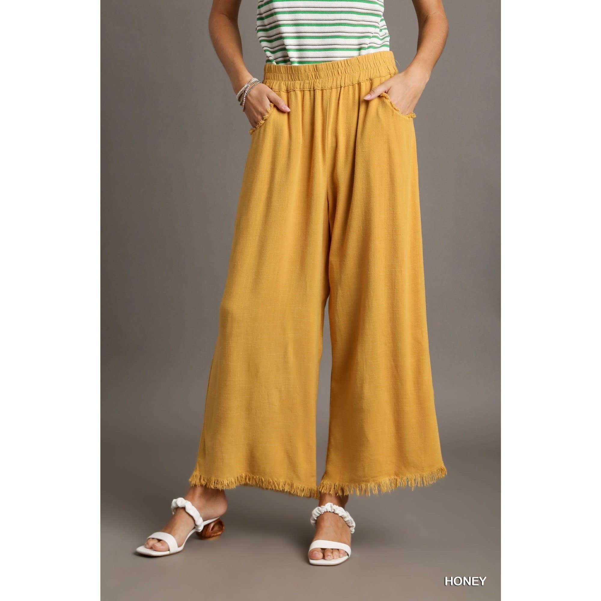 STYLE USA – Großhandel Hose – Damen – Hose aus einer Leinenmischung mit elastischem Bund12