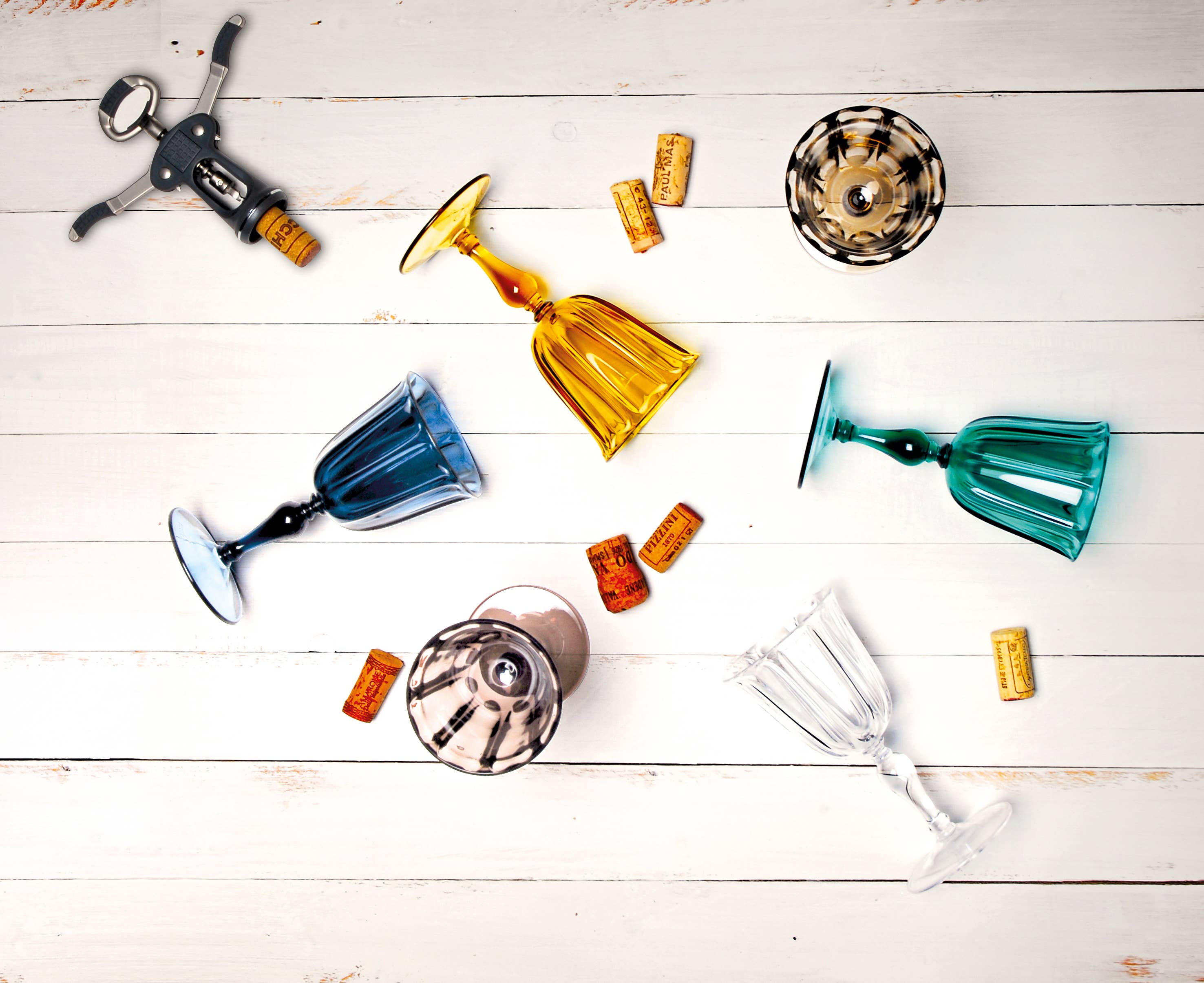 multicolour Set of 6 Country Chic Glasses 25 for wholesale on Faire1