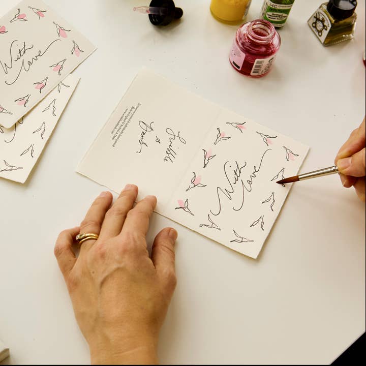 Scribble & Daub - Wholesale Valentine's Day Card - With Love (Rosebuds) Card1