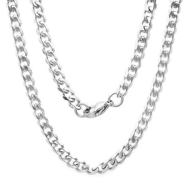 Steeltime Men's 5mm Classic Cuban Chain Link Necklace for wholesale by Steeltime NYC