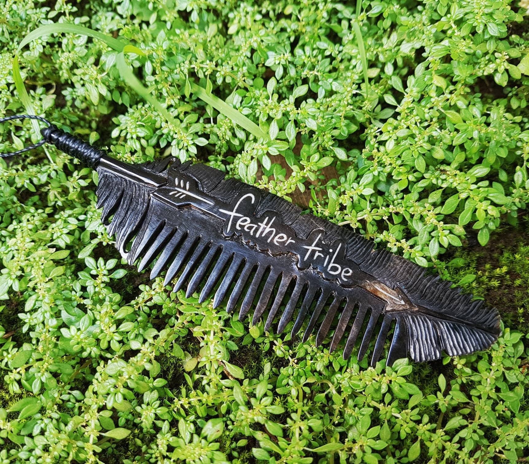 Feather Tribe - Wholesale Beard Brush/Comb - Beard Comb Necklace with Mustache Detailer4