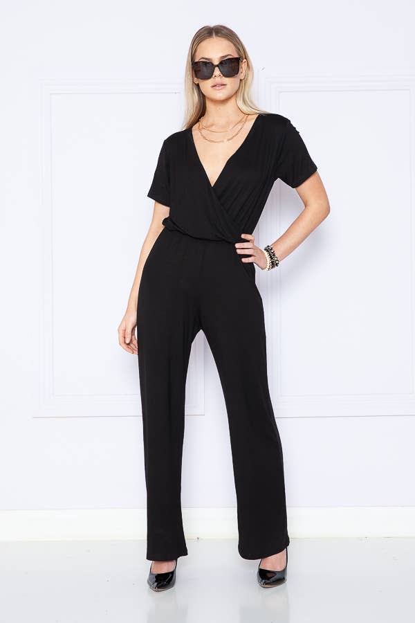 Burgundy Apparel - Wholesale Jumpsuit - Women's - CHEST OVERLAP SHORT SLEEVES JUMPSUIT2