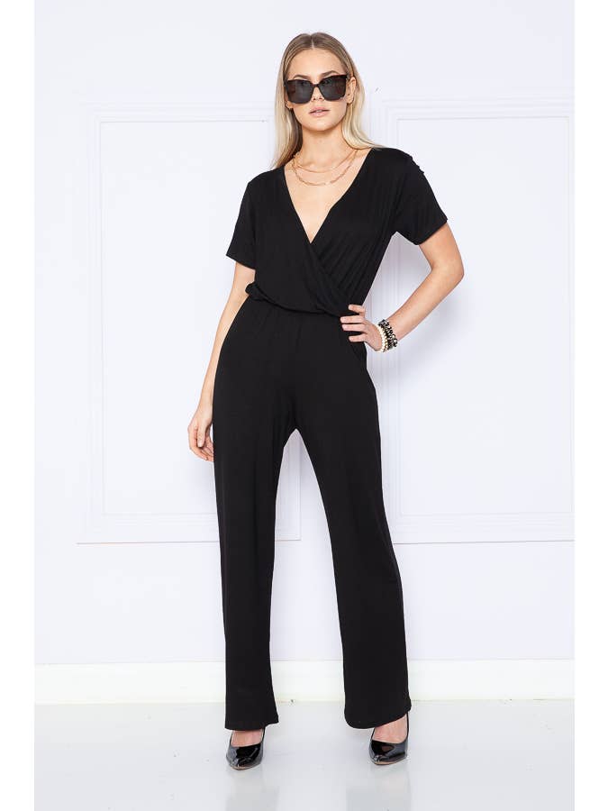 Burgundy Apparel - Wholesale Jumpsuit - Women's - CHEST OVERLAP SHORT SLEEVES JUMPSUIT2