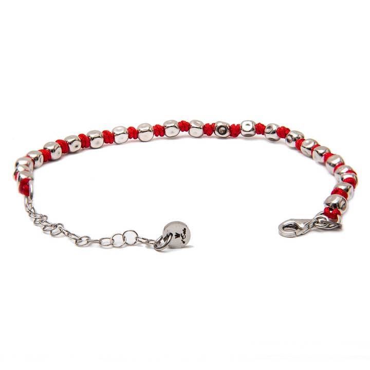 Pulseira Corda Náutica Vermelha Prata 925 por atacado de d'Este
