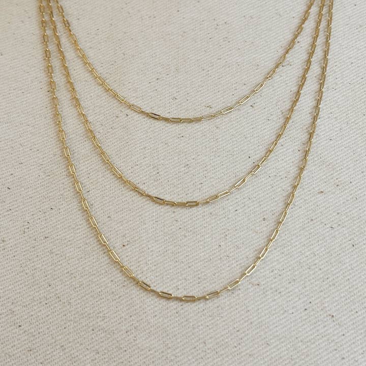 GoldFi - Wholesale Link & Chain Necklace - 18k Gold Filled Mini Paperclip Chain