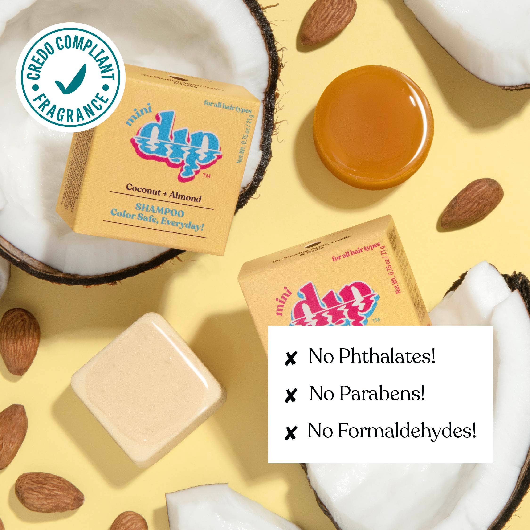 Dip - Wholesale Shampoo Puck/Solid Shampoo - Mini Dip Shampoo Bar: Color Safe, Everyday - Coconut & Almond4