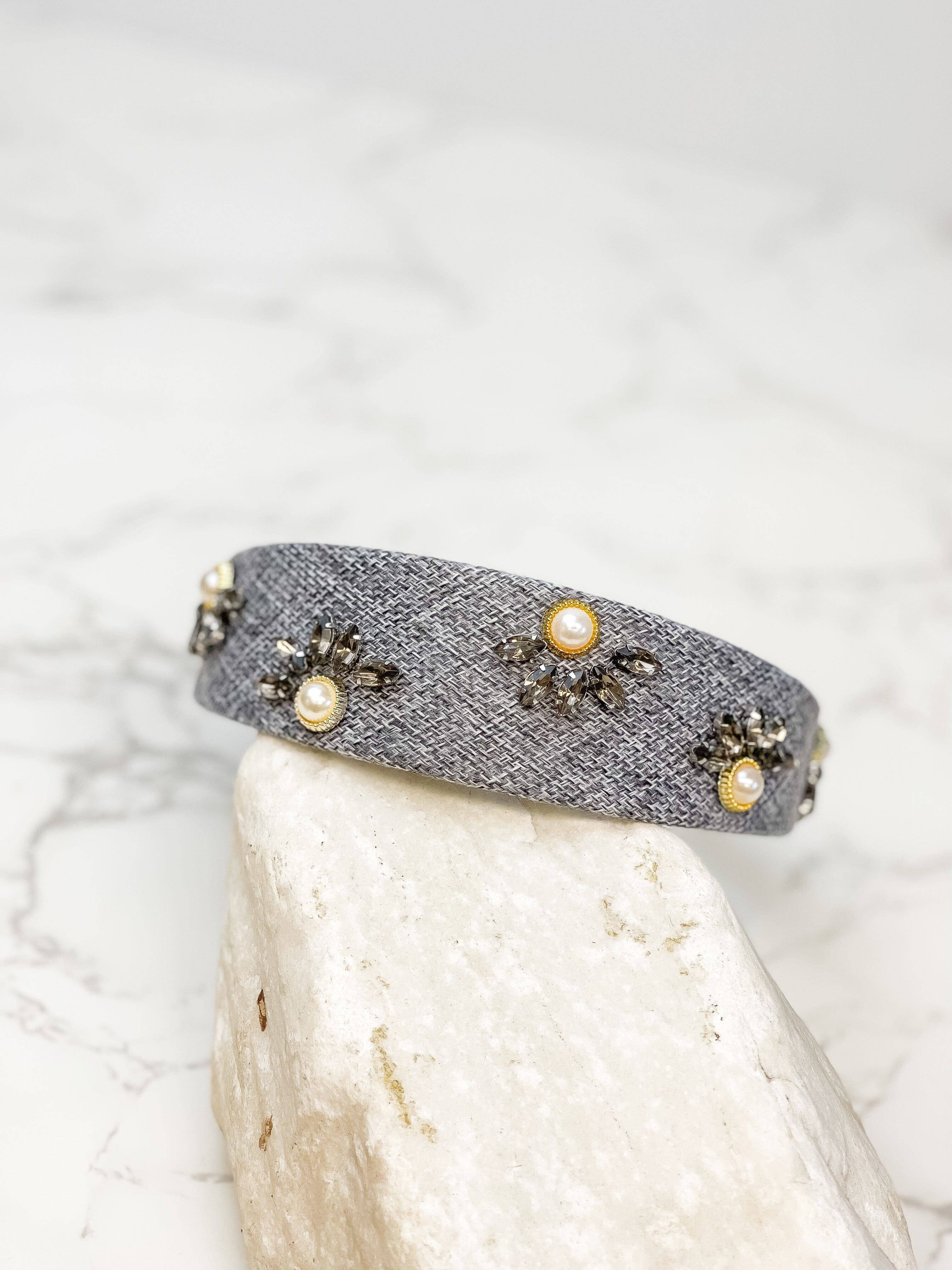 Prep Obsessed Wholesale - Wholesale Fashion Headband - Women's - Pearl Flower Headband3