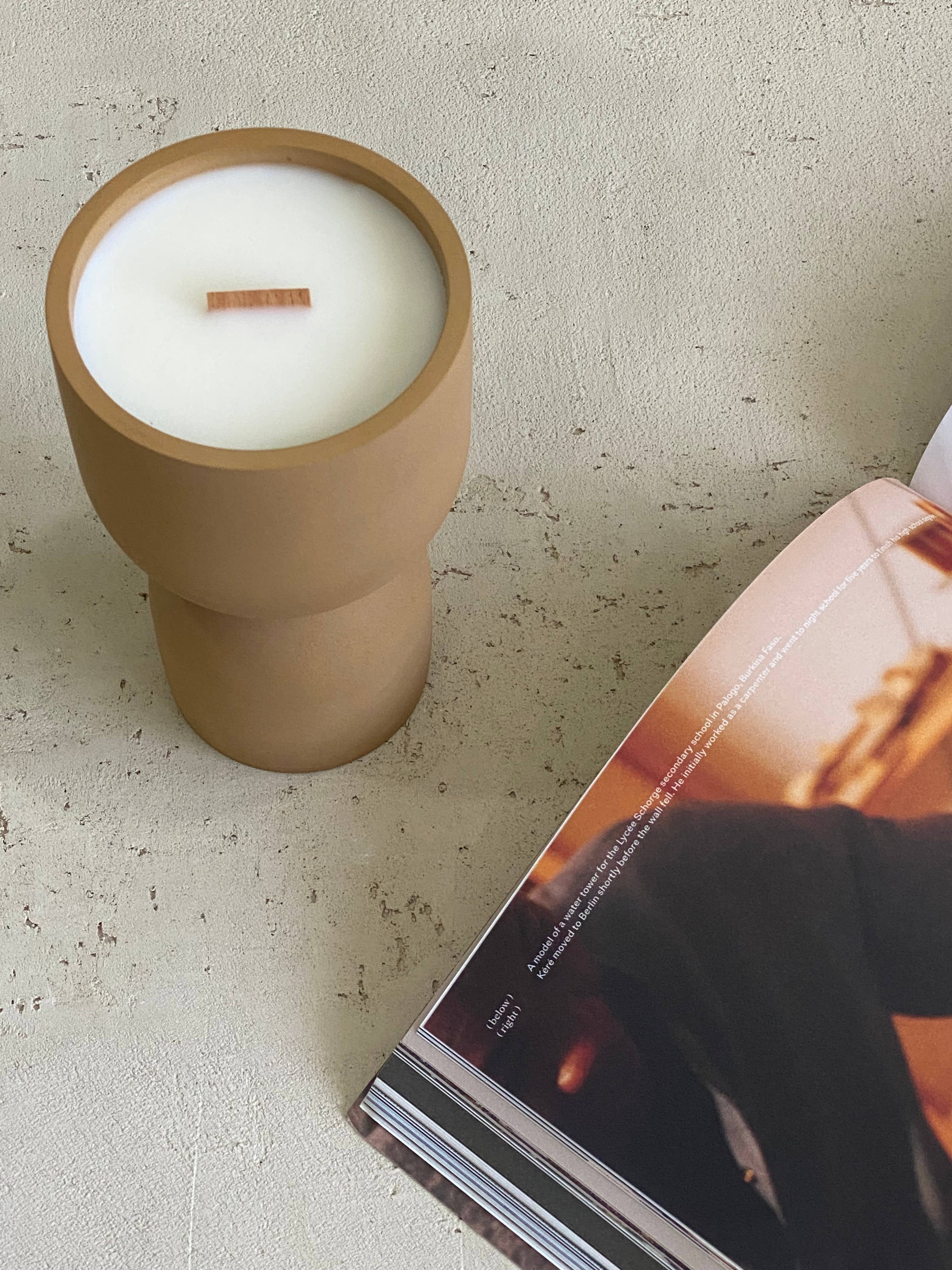 ZOA concept - Vente Bougie en bocal - Bougie artisanale en béton Coppa | nid d'abeille6