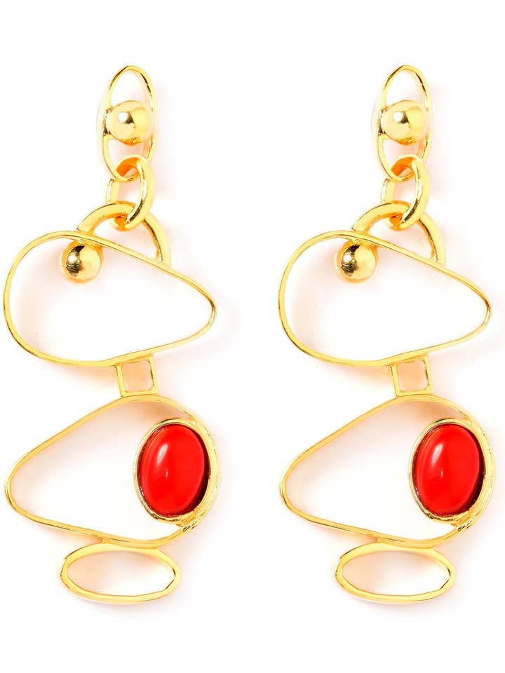 Soulful Red Onyx Dangle Earrings for wholesale by Nectar Nectar New York