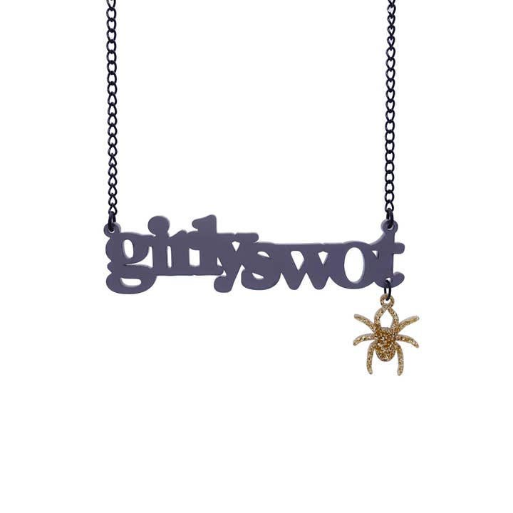 wearandresist - Wholesale Pendant/Charm Necklace - GIRLY SWOT necklace with hanging spider