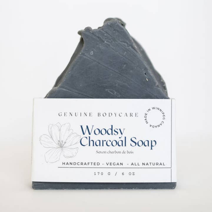 Woodsy Charcoal Soap Bar for wholesale by Genuine Bodycare