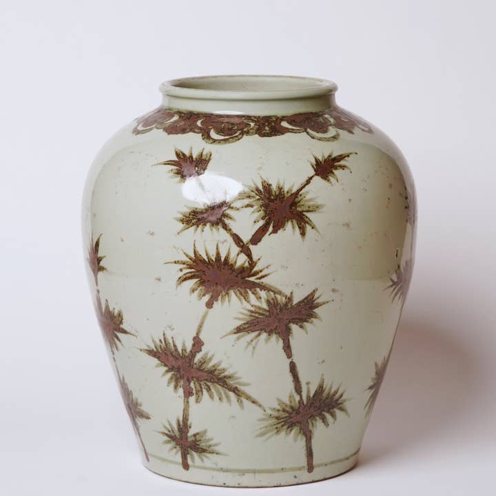 Rustic Copper Glazed Porcelain Bamboo Jar for wholesale by Cobalt Guild